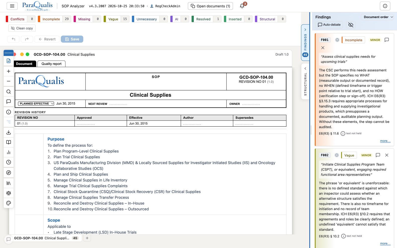 The controlled document view, rendered from the shared object model